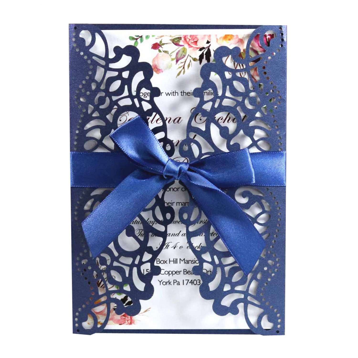 Pink Business Card Invitation Card Laser Cut Wedding Invitation Card
